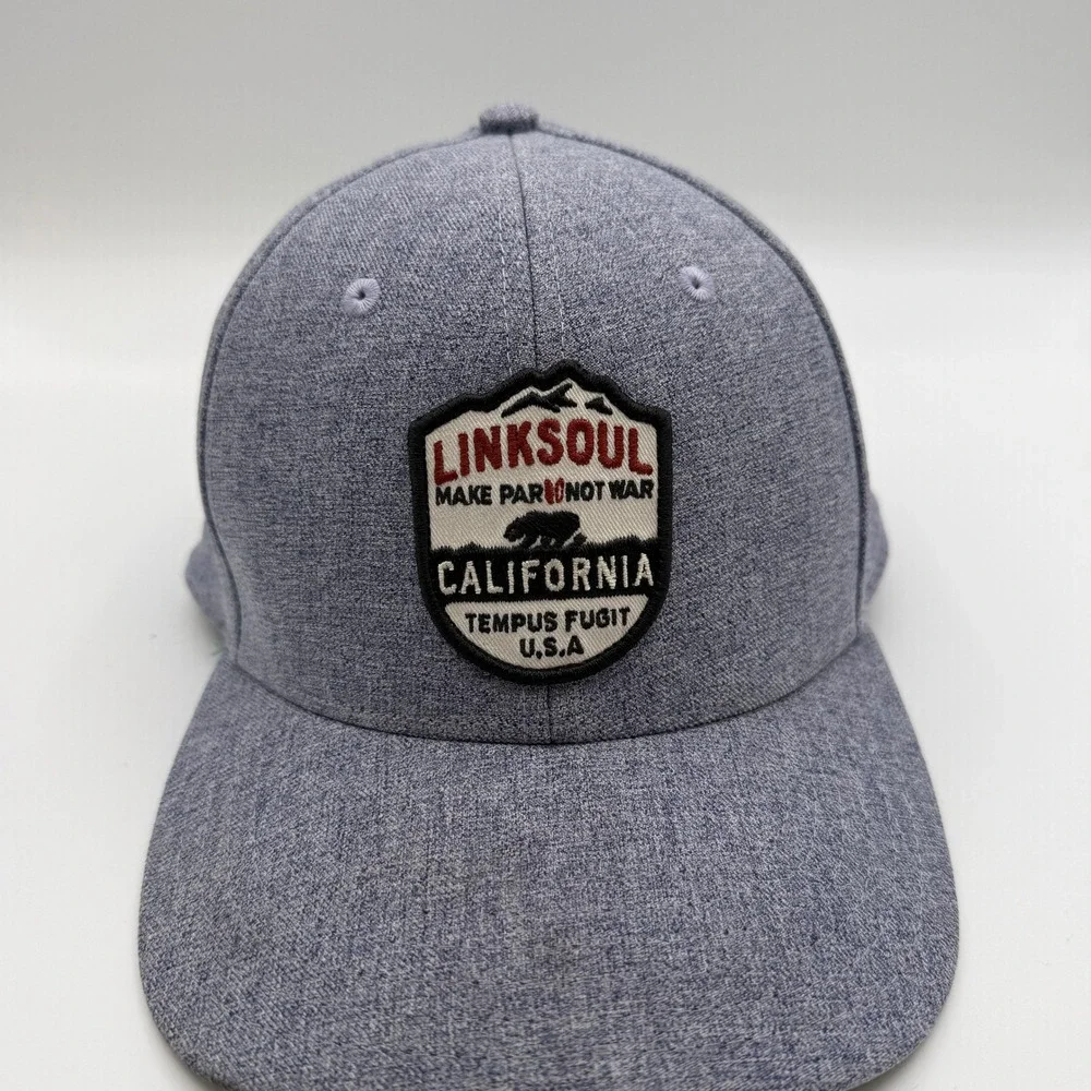 Linksoul Hat Mens One Size Gray Make Pars Not War California Snapback Golf Cap
